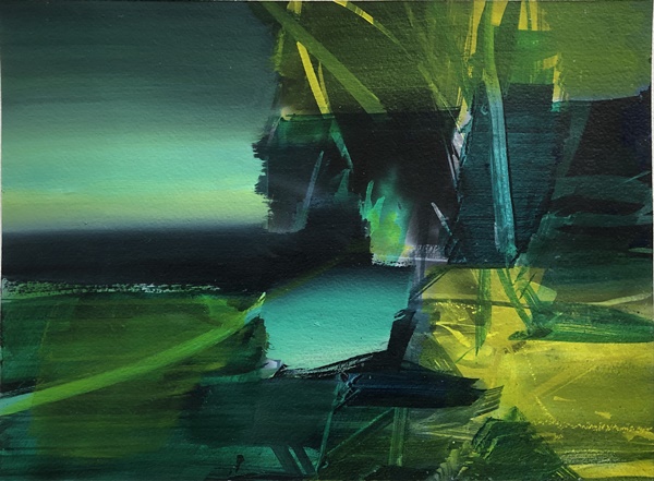 click to enlarge- double click to reduce Mark Wright, 'Untitled 4' 2020, Acrylic on Paper, 27 x 36 cm, £800