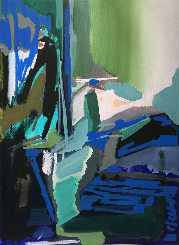 click to enlarge- double click to reduce Mark Wright, 'Untitled 8' 2020, Oil and acrylic on paper, 78 x 55 cm, £1000