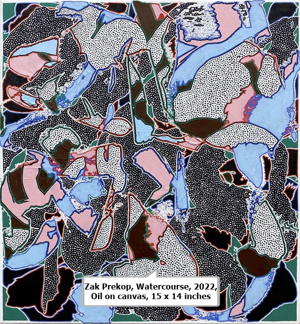 click to enlarge- double click to reduce Zak Prekop, Watercourse, 2022, Oil on canvas, 15 x 14 inches