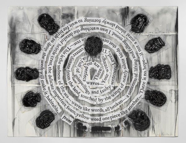 Jaume Plensa

WAVES LIKE WORDS, 2023

Mixed media and collage on paper

74 ¾ x 97 ⅝ in (190 x 248 cm)

(GL16309)