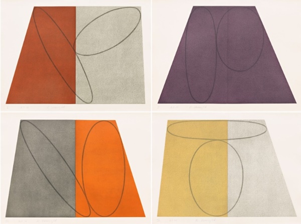 Plane/Figure Series, Folded I, II, III, IV (1993)
Set of four soft-ground and aquatint etchings
22 1/2 x 30 inches, each
Edition of 60