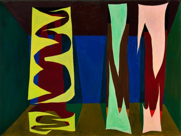 Lorser Feitelson (1898-1978)
Untitled (Mean Forms), 1949 
oil on canvas
30 x 40 inches; 76.2 x 101.6 centimeters
LSFA# 00233 